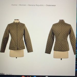 Banana Republic olive green quilted jacket